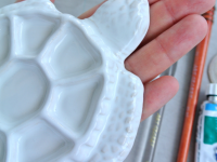 Палитра художественная керамическая "ЧЕРЕПАШКА" мини