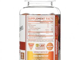 Zhou Nutrition, Витамин C +, апельсиновый вкус, 60 веганских жевательных таблеток