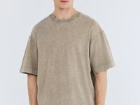 Базовая футболка с эффектом стирки, Бежевый