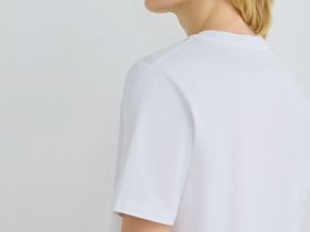 Футболка с декором на горловине, Белый