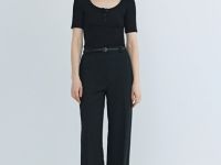 Прямые брюки с эластичным поясом, Черный