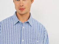 Рубашка в полоску, Синий