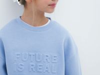 Свитшот с объёмным принтом для девочек, Голубой