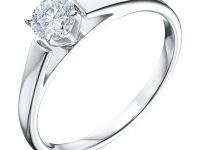 Помолвочное кольцо из белого золота с бриллиантом э4001кц10210204