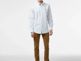 Мужская хлопковая рубашка Lacoste приталенного кроя