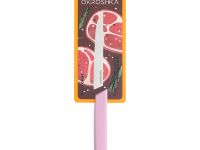 Нож для стейка Okroshka Salad 12 см, 5cr15mov, рукоять пластик, розовый