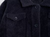 Жакет с высоким ворсом и нагрудными карманами