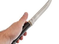 Нож Засапожный, сталь Х12МФ, рукоять граб, мельхиор