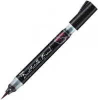 Маркер-кисть с подкачкой чернил Pentel 1-10 мм, цвет черный+красный металлик в блистере