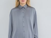 Блузка из сатина, Серый