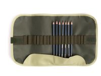 Набор чернографитных карандашей Малевичъ "Graf'Art" 8 шт в пенале-скрутке, оливковый