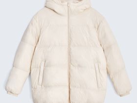 Удлиненный пуховик с капюшоном