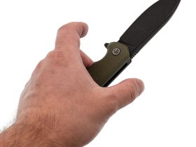 Складной нож Petrified Fish Tunny PFB05GRMDW, сталь Sandvik 14C28N, рукоять микарта, зеленый