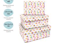 Набор прямоугольных коробок 3в1, MESHU "Ice creams", (19*12*7,5-15*10*5см)