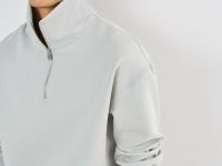 Джемпер с воротником-стойкой на молнии, Серый