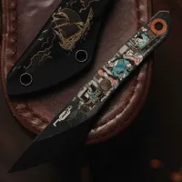 Скелетный нож киридаши N.C.Custom KOI Остров Сокровищ №2, сталь AUS-8
