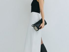 Прямая юбка миди из искусственной кожи, Белый