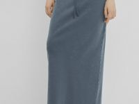 Прямая юбка с эффектом стирки, Серый
