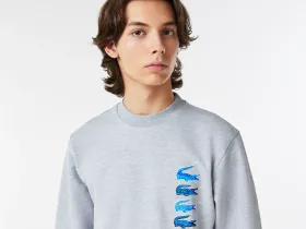 Мужской хлопковый свитшот Lacoste с флисом