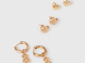 Серьги для девочек, 3 пары, Золотой