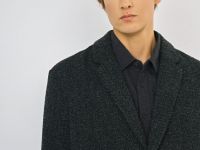 Однобортное пальто, Серый