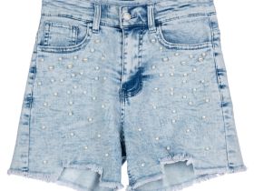 Шорты текстильные джинсовые для девочек
