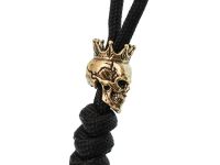 Бронзовая бусина "Коронованный череп" с темляком
