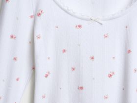 Лонгслив пижамный из трикотажа пуантель, Белый