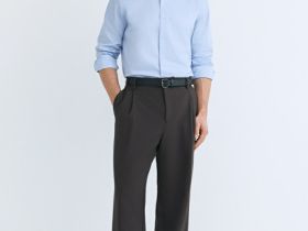 Рубашка из ткани шамбре, Голубой