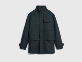 Утеплённое пальто на молнии, Серый