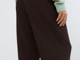 Широкие брюки с ремнём, Коричневый