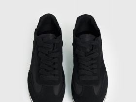 Кроссовки из натуральной замши, Черный