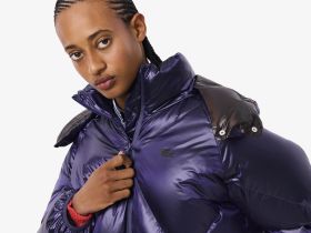Женский дутый короткий пуховик Lacoste оверсайз