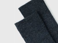 Высокие носки с шерстью в рубчик, Синий
