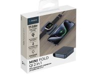 Беспроводное зарядное устройство Deppa MagSafe Mini Fold QI 2 в 1 (23165) для смартфона/наушников/Apple Watch 15W (черный)