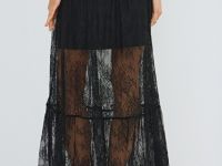 Юбка макси из кружева, Черный