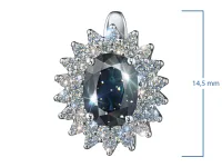 Серьги из белого золота с сапфирами и бриллиантами э4737сг04210404