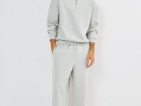 Джемпер с воротником-стойкой на молнии, Серый