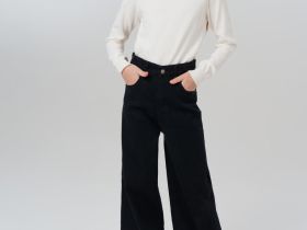 Брюки текстильные джинсовые для девочек