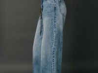 Широкие джинсы из плотного денима с ремнём, Синий