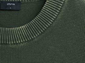 Текстурный джемпер с эффектом стирки, Зеленый