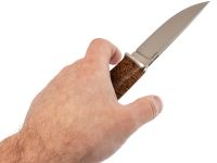 Нож Кроха, сталь M398, рукоять карельская береза