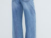 Широкие джинсы с высокой посадкой из лиоцелла, Голубой