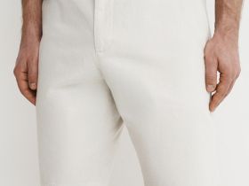 Шорты из ткани оксфорд, Бежевый