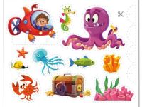 Игрушки в наборе "Волшебный песок", "Океан", песочный 0,5 кг, голубой 0,5 кг