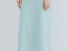 Вязаная юбка А-силуэта, Зеленый