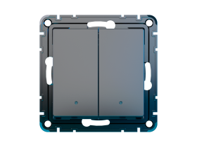 Умный выключатель Sber двухклавишный, карбон.