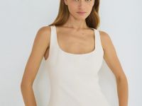 Топ с баской, Бежевый