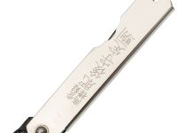 Нож складной Higonokami Nagao Kanekoma, 80мм, сталь SK-5 3 слоя, рукоять нержавеющая сталь серебристая