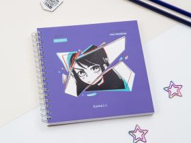 Скетчбук MESHU "Kawaii"150*150 мм, 60 л, 120 г, на гребне, soft-touch